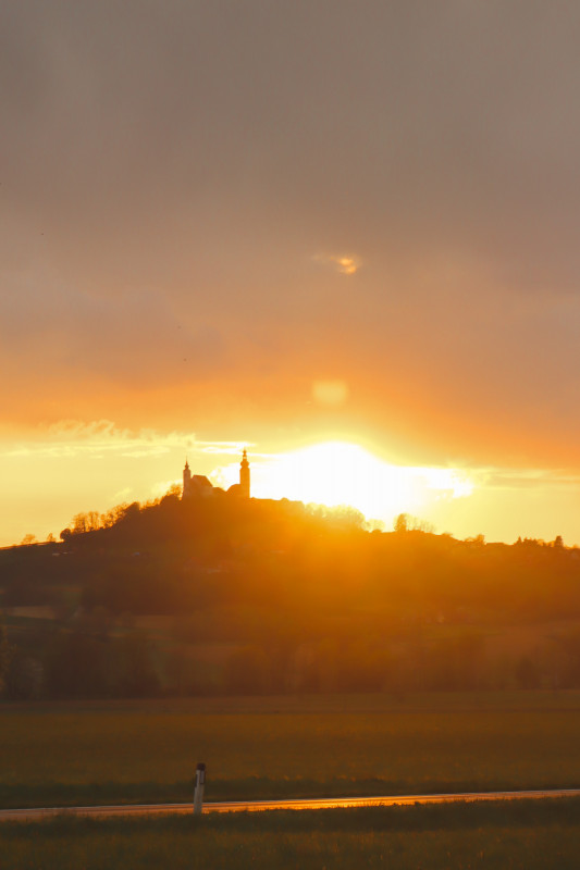 Sonnenuntergang hinter Straden